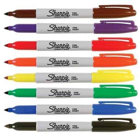 SHARPE MFG CO Sharpie 002133 Non-Toxic Waterproof Permanent Marker; Fine Tip; Assorted Color; Pack - 8 2133